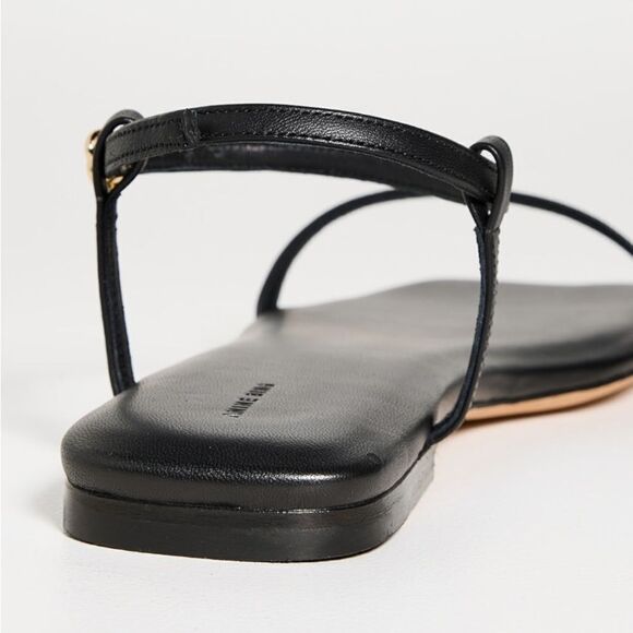 Anine Bing Invisible Flat Sandal Black Leather - Picture 5 of 16